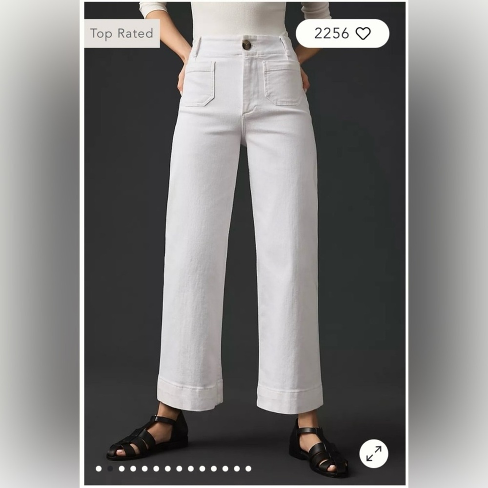 MAEVE Collette Cropped White Jean